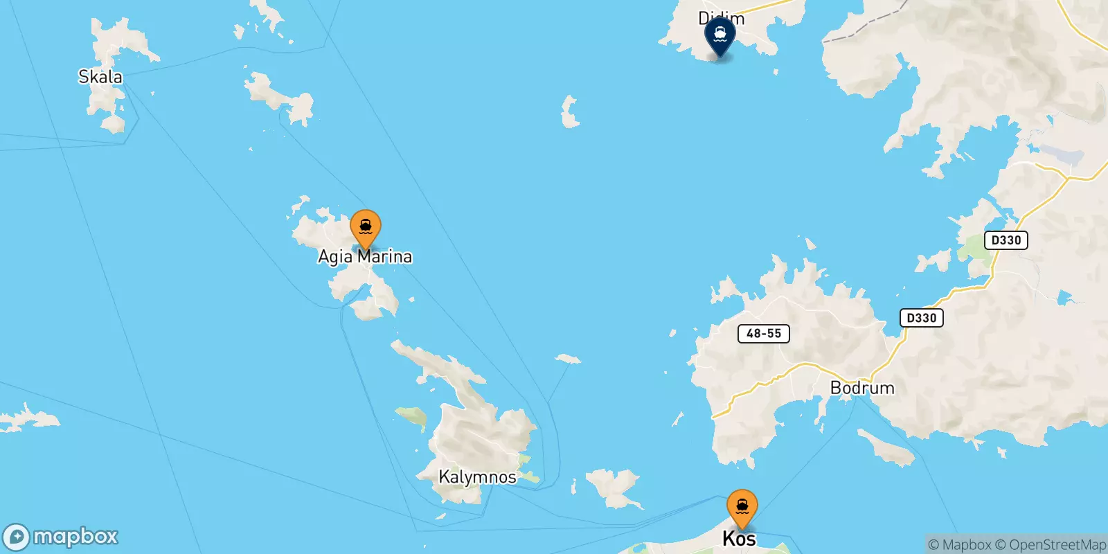 Ferries from the Dodecanese Islands to Didim