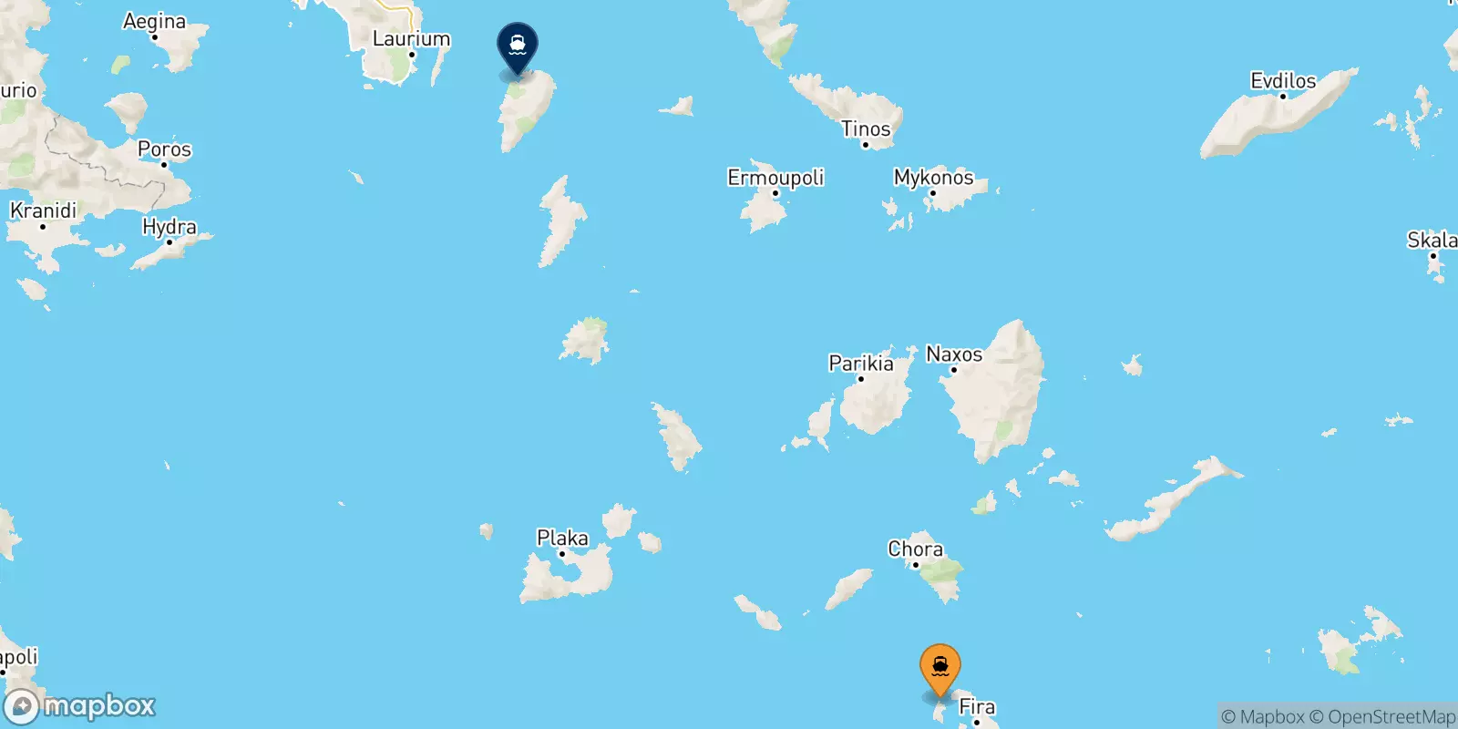 Ferries from Thirassia to Kea