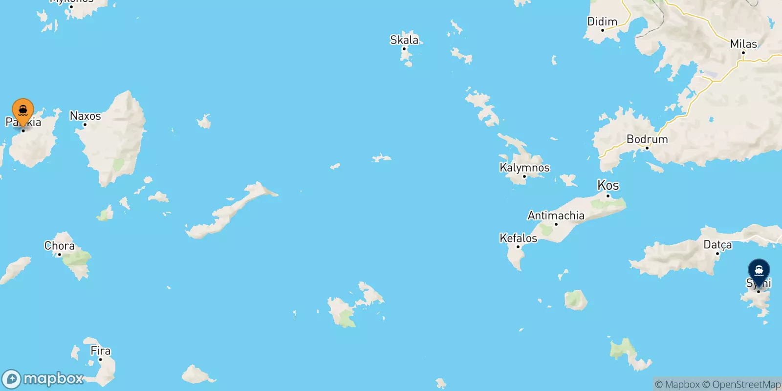 Ferries from Paros to Symi