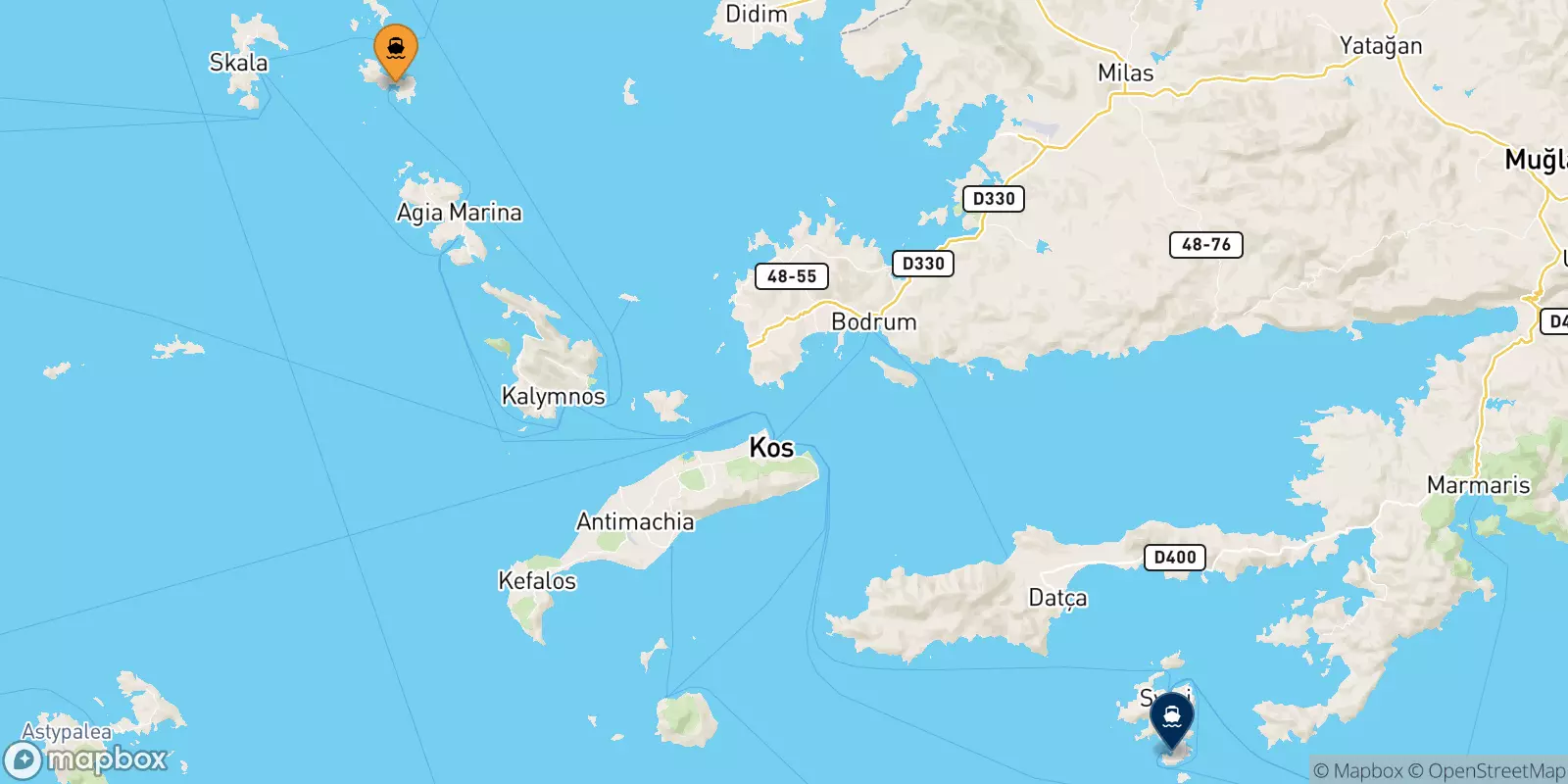 Ferries from Lipsi to Panormitis (Symi)