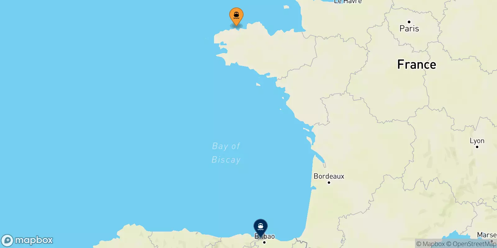 Ferries from Roscoff to Bilbao