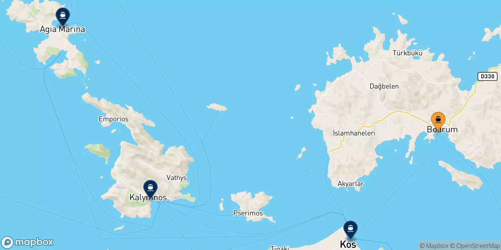 Ferries from Turgutreis to the Dodecanese Islands