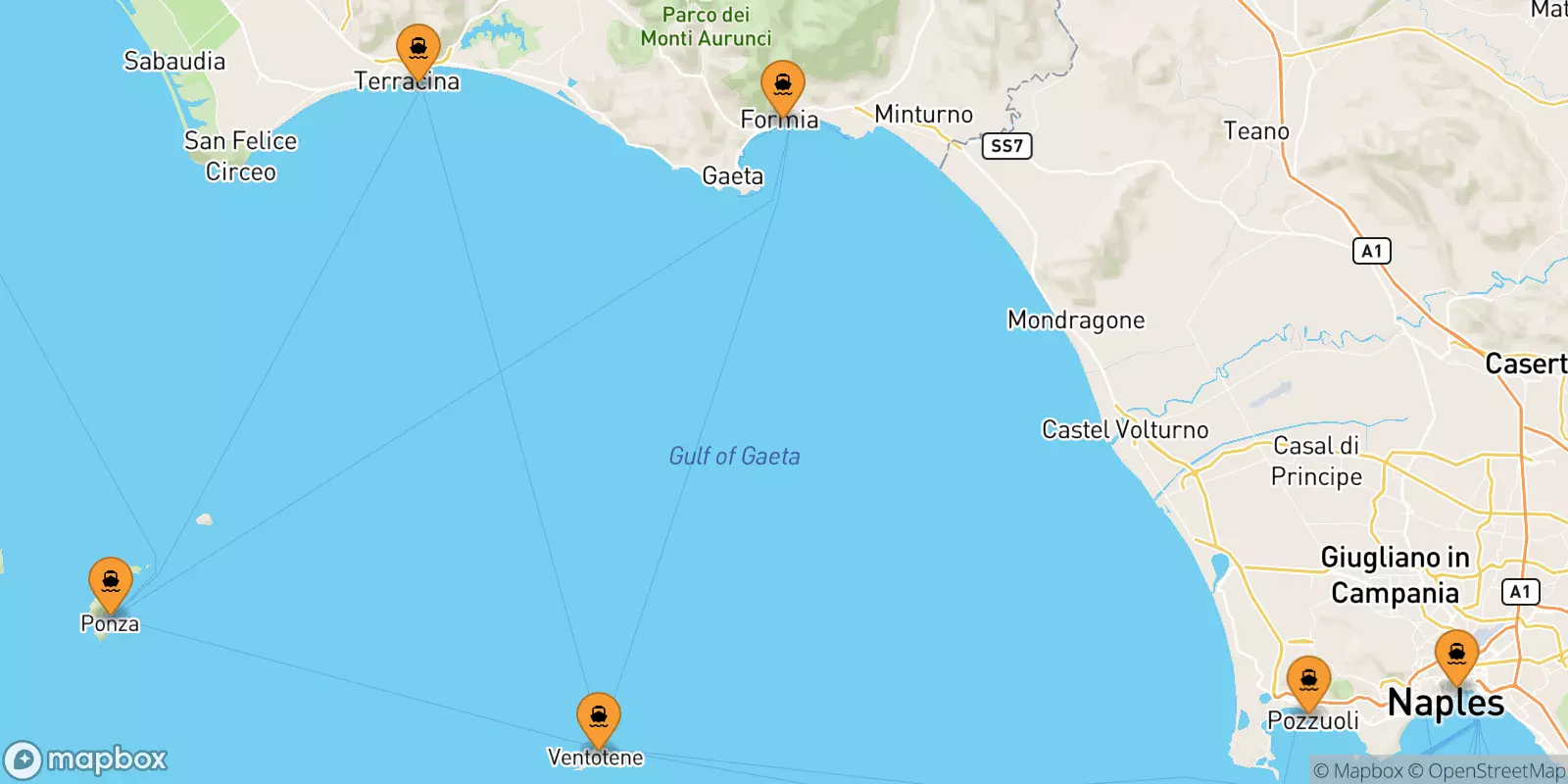 Ferries from Italy to the Pontine Islands