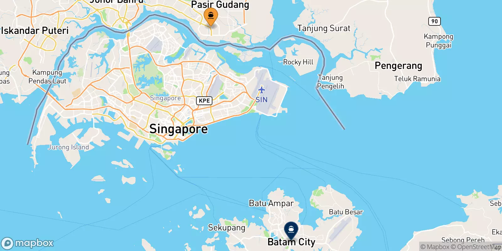 Ferries from Pasir Gudang to Indonesia