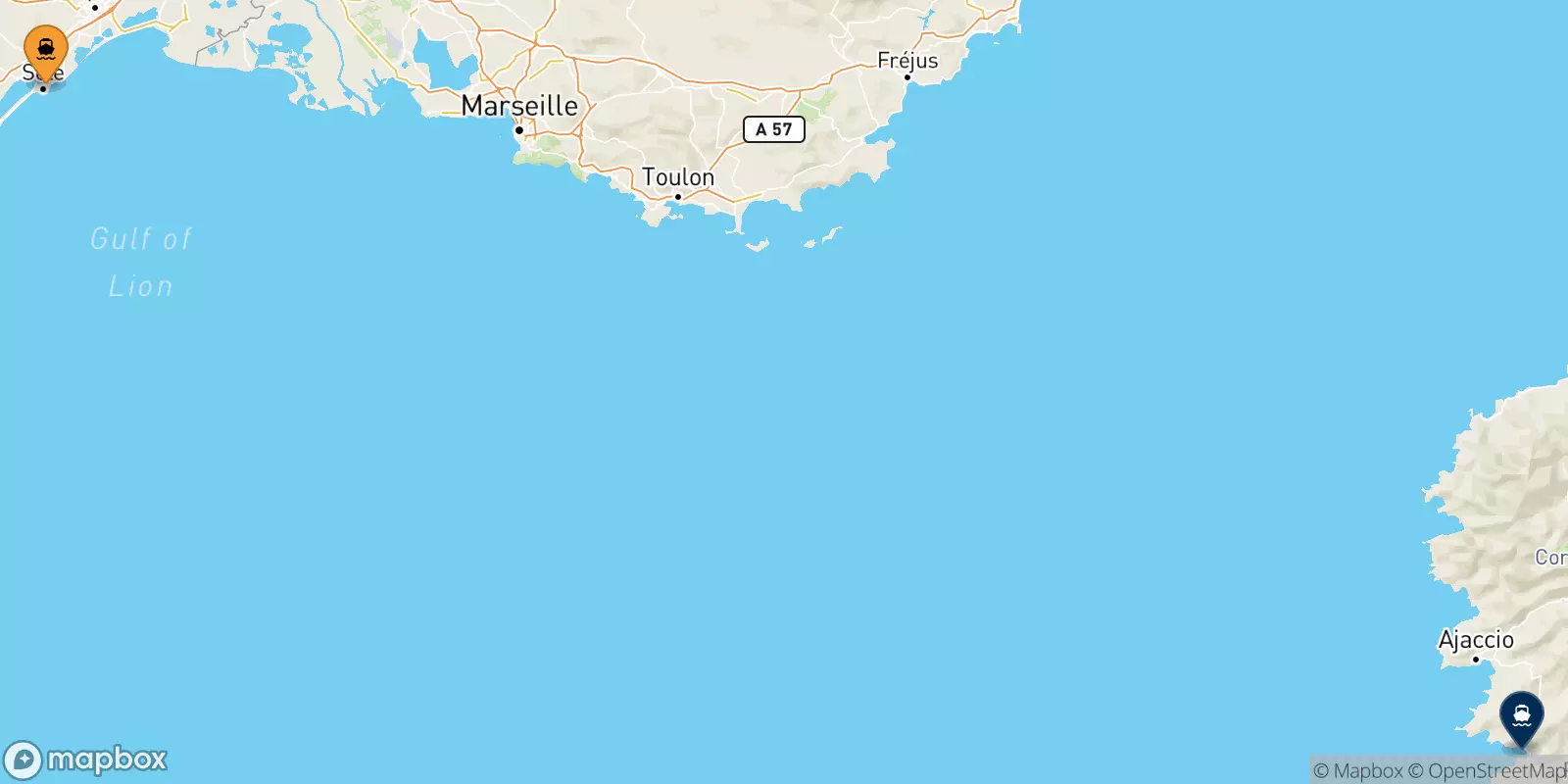 Ferries from Sete to Ajaccio